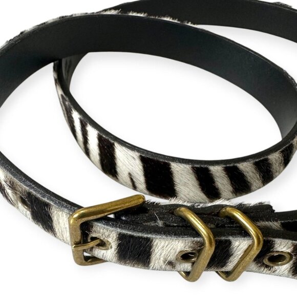 J.CREW Calf Hair Belt in Zebra Stripe, Size L, Never Used - Picture 9 of 9